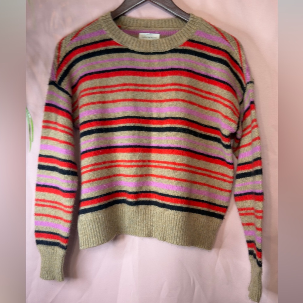 Multicolor Striped Crew Neck Sweater Cropped Knit Sweater | Chic Trendy